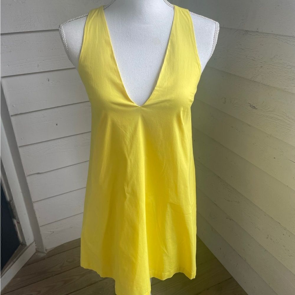 Free People Women’s Canary Yellow Sleeveless V neck Mini Dress Size XS Vacation